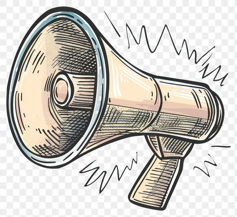 Megaphone Aesthetic, Megaphone Illustration, Speaker Illustration, Aesthetic Pngs, Png Elements, Awesome Designs, Doodle Sketch, Blow Dryer, Audio Speakers