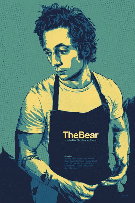 John Bernthal, Classic Films Posters, Bear Artwork, Film Posters Art, Jeremy Allen White, Alex G, Bear Illustration, Manga Anime One Piece, Bear Art