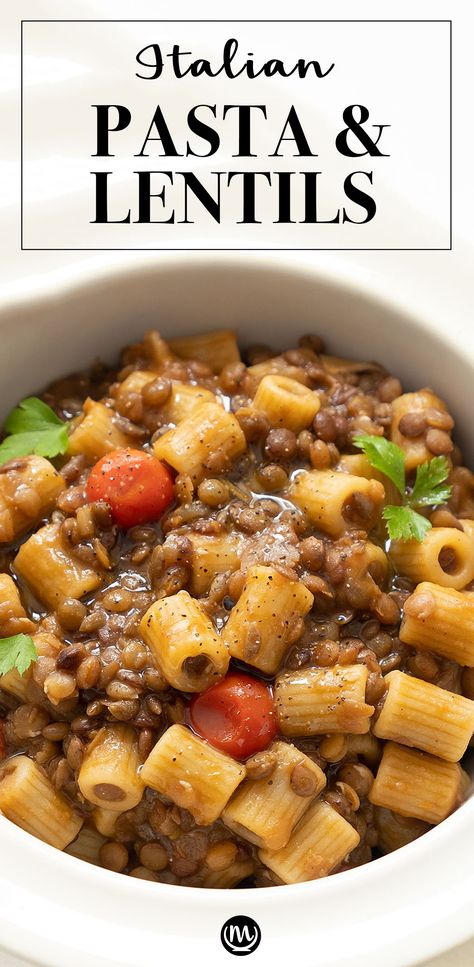 Pasta With Lentils, Lentil Recipes Easy, Low Carb Veggie, Pasta Healthy, Lentil Dishes, Lentil Pasta, Dried Lentils, Nourishing Meals, Veggie Meals