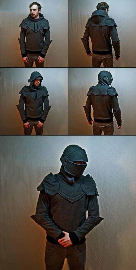 Okay this is just awesome, If anyone can find a pattern, PLEASE tell me!!! Knight Hoodie, Armor Hoodie, Grey Knights, Geek Clothes, Knight Armor, Suit Of Armor, Project Inspiration, Cool Ideas, Assassins Creed