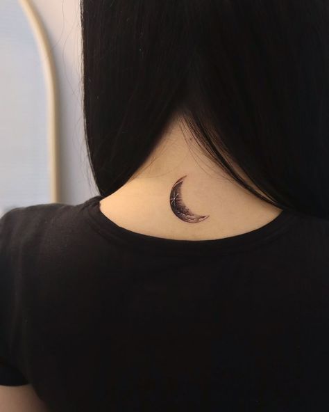 moon tattoo back neck minimalist Tattoos Celestial, Crescent Moon Tattoos, Sun And Moon Tattoo, Cycles Of Life, Crescent Moon Tattoo, Moon Tattoos, Moon Tattoo Designs, Lunar Phase, Moon Tattoo