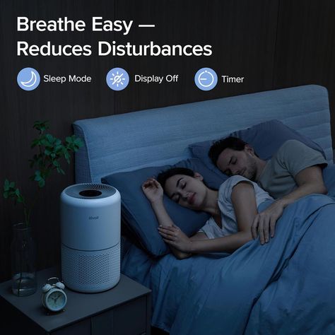 Covers Up to 1095 ft² by 45W High Torque Motor, 3-in-1 Filter with HEPA sleep mode, Remove Dust Smoke Pollutants Odor, Core300-P, White Bedroom Covers, Pet Allergies, Hepa Air Purifier, Pet Dander, Hepa Filter, Air Cleaner, Indoor Air Quality, Energy Star, Clean Air