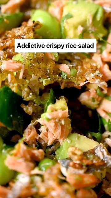 Yuto Omura | Sudachi on Instagram: "My New Favorite Salad 🥗 Crispy Rice Salad with a Japanese Twist ✨ will you try it?

You can get the full written recipe on my blog (🔗 in bio)

#crispyricesalad #ricesalad #salmon #salmonrecipe #saladrecipe #japanesefood #japanesefusion" Crispy Rice Salad, Detox Salad, Favorite Salad, Crispy Rice, Rice Salad, Rice Crispy, Salmon Recipes, Japanese Food, Try It