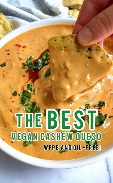 Cashew Queso, Vegan Queso, Vegan Cheese Recipes, Tasty Vegetarian Recipes, Raw Cashews, Vegan Appetizers, Raw Vegan Recipes, Vegan Cooking, Vegan Foods