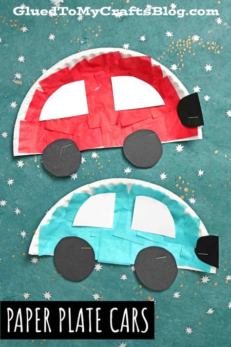 Paper Plate Cars - Super FAST Kid Craft Idea To Make Today! School Glue Crafts, Cars Craft, Preschool Transportation Crafts, Cars Preschool, Transportation Preschool Activities, Truck Crafts, Car Activities, Transportation Crafts, Transportation Preschool