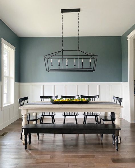 Home Makeover Ideas: 21 Ways to Improve Your Home on a Budget Dining Room Wall Color, Dining Room Accent Wall, Dining Room Wainscoting, Modern Farmhouse Dining Room, Dining Room Accents, Dream Dining Room, Dining Room Paint, Room Accent Wall, Modern Farmhouse Dining