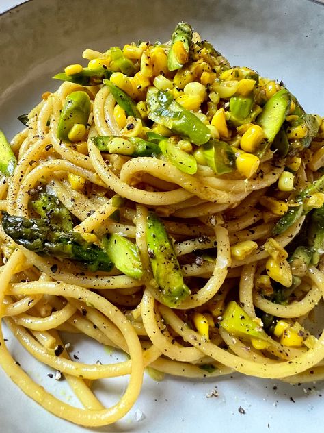 Caramelized Corn and Asparagus Pasta » Djalali Cooks Summer Corn Recipes, Corn Pasta, Asparagus Pasta, Ricotta Pasta, Lemon Pasta, Cold Dishes, Summer Dishes, Corn Recipes, Asparagus Recipe