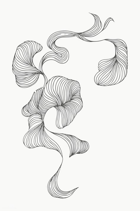 Abstract Tattoo Flower, Nature Line Art, Abstract Plant Art, Abstract Line Drawing, Abstract Art Design, Abstract Drawing, Line Art Design, Abstract Line Art, Abstract Drawings