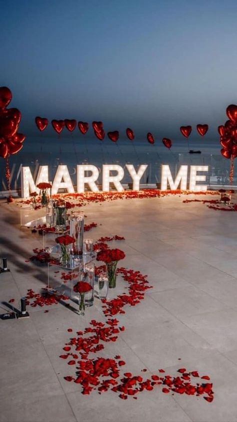 Marry Me Party Ideas, Boujee Proposal, Would You Marry Me Proposals, Proposal Ideas Red Roses, Proposal Ideas 2023, Proposal Ideas At Home Backyard, Marry Me Set Up Ideas, Unique Marriage Proposals, Mexican Proposal Ideas