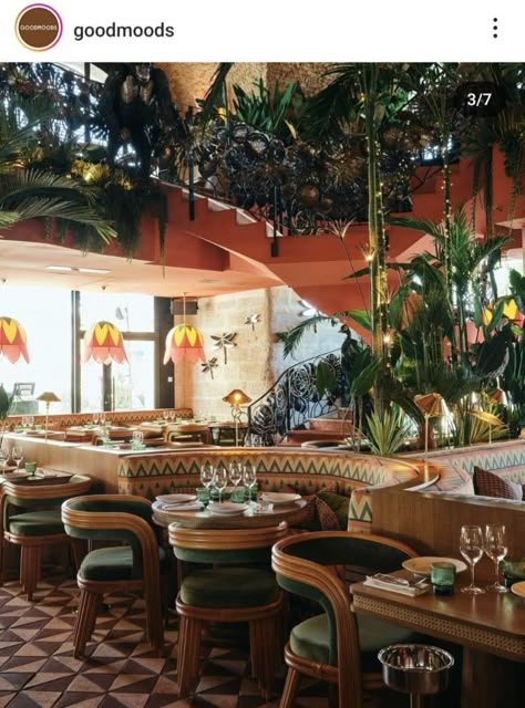 Mediterranean Restaurant Design, Modern Mexican Decor, Mexican Restaurant Design, Mexican Restaurant Decor, Cuban Restaurant, Peruvian Restaurant, Mexican Interiors, Spanish Restaurant, Tapas Restaurant