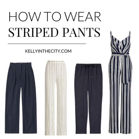 So, if you’re looking for a bit of inspiration, you’ve come to the right place. I’ve gathered a list of outfit ideas that you can use as inspiration when slipping on a pair of striped pants, so you can look cute, preppy, and chic every single time you break these bad boys out. What To Wear With Black Pinstripe Pants, Outfits With Pinstripe Pants, Black And White Striped Pants Outfit Women, Stripe Blue Pants Outfit, Grey And White Pinstripe Pants Outfit, Black And White Pinstripe Pants Outfit, Black Stripe Pants Outfit, White And Black Striped Pants Outfit, Navy Pin Stripe Pants Outfit