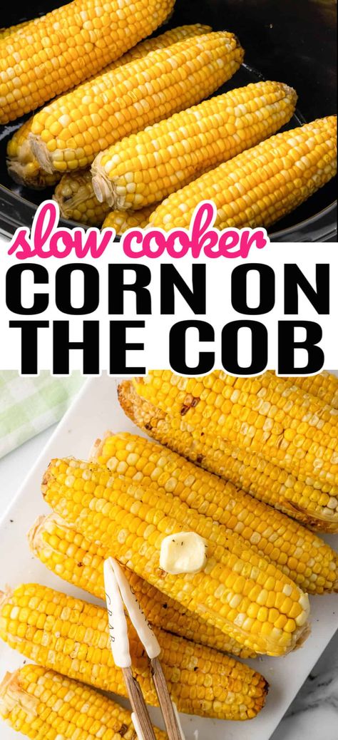 Make life a whole lot easier with Slow Cooker Corn on the Cob! While your corn cooks perfectly, you can be free to make more amazing food! Scalloped Corn Casserole, Slow Cooker Corn, Cooking Sweet Corn, Salisbury Steak Crockpot, Corn Side, Crock Pot Corn, Beer Pulled Pork, Buttery Corn, Small Slow Cooker