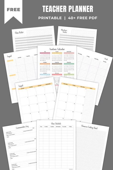 Teacher Planner 2024-2025 | Free PDF Templates Weekly Teacher Planner Template, Free Printable Teacher Planner Templates, 2024 2025 School Calendar, Free Teacher Planner Template, Free Printable Lesson Plan Template, Teacher Weekly Planner Free Printable Lesson Plan Templates, Teacher Planner Pages, Student Planner Printable Free Templates, Weekly Lesson Plan Template Free