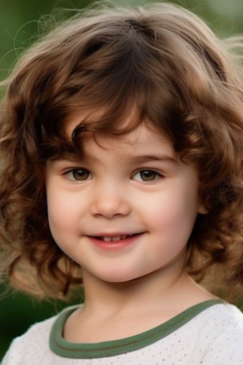 For those blessed with curly hair, the playful curly shag cut is an excellent choice for a short hairstyle. The layers add definition, while the curls bring a fun and lively vibe to your hair. Click here to check out more adorable short hairstyles for little girls. Girls Curly Haircut, Girls Haircut Curly Hair Kids, Short Curly Haircuts For Girls Kids, Kids With Curly Hair, Girls Curly Haircuts Kids, Toddler Girl Haircut Curly, Short Curly Hair Cuts Kids Girl, Kids Haircut For Girls Short, Baby Girl Haircut