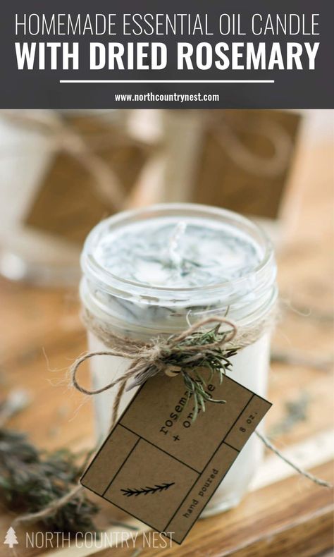 essential oil homemade candle Homemade Essential Oil Candles, Candle Homemade, Rosemary Candles, Homemade Coconut Oil, Homemade Candle, Dried Rosemary, Diy Candles Homemade, Homemade Essential Oils, Floral Essential Oils