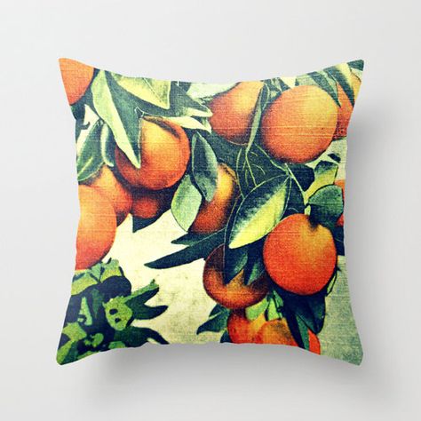 ORANGES photograph pillow cover | botanical kitchen |  tropical vintage style | 1930s Florida Rustic Kitchen Wall Decor, Botanical Kitchen, Beach House Gift, Beach House Wall Art, Postal Vintage, Florida Oranges, Florida Art, Kitchen Decor Wall Art, Orange Wall Art