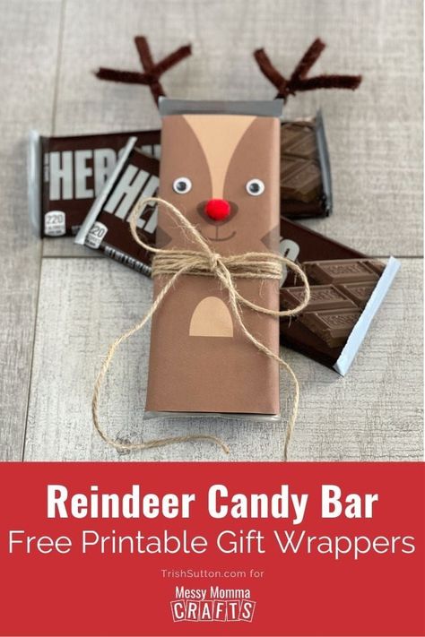 Christmas Candy Bar Wrappers, Christmas Chocolate Bar Wrappers, Candy Bar Gifts, Christmas Wrapper, Christmas Candy Bar, Inexpensive Holiday Gifts, Chocolate Bars Gift, Reindeer Candy, Hershey Bar Wrappers