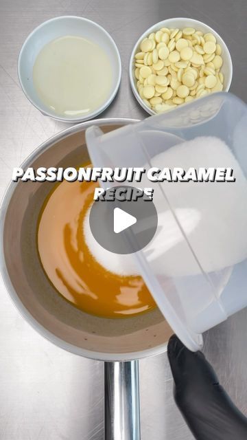 Passion Fruit Ganache Recipe, Fruit Puree Recipes, Passionfruit Caramel, Passion Fruit Ganache, Fruit Ganache, Boil Cook, Passion Fruit Puree, Ganache Recipe, Sweet Tables