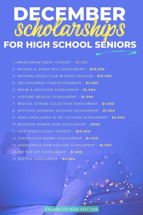 Scholarships Parents Can Apply For, Scholarships For Seniors In High School, Scholarships For High School Seniors, Senior Project Ideas High School, December Scholarships, Graduate School Scholarships, Senior Year Planning, Scholarships 2023, High School Scholarships