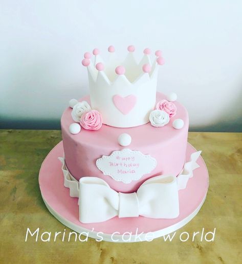 Princess Half Birthday Cake, Small Princess Cake, Royal Fiveness, One Year Birthday Cake, Princess Crown Cake, Princess Party Cake, Princess Theme Cake, Prince Cake, 12th Birthday Cake