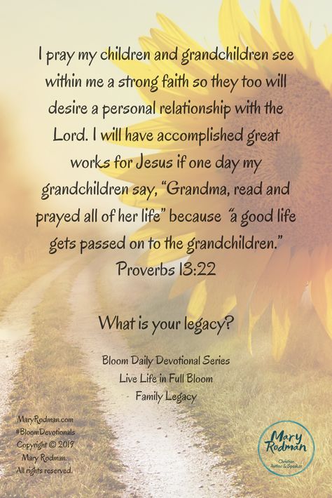 Quote from "Family Legacy" which is part of Bloom Daily Devotional Series, Book 1 - Bloom Where You're Planted. #FamilyLegacy #Legacy #BloomDevotionals #DailyDevotions 2023 Word, Legacy Of Love, Family History Book, Bloom Where Youre Planted, Christian Quote, Strong Faith, Family Legacy, History Book, Personal Relationship