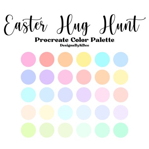 Procreate Pastel Palette, April Color Palette, Preppy Color Palette, Easter Color Palette, Procreate Palettes, Procreate Color Palettes, Procreate Palette, Procreate Color Palette, Create Color Palette