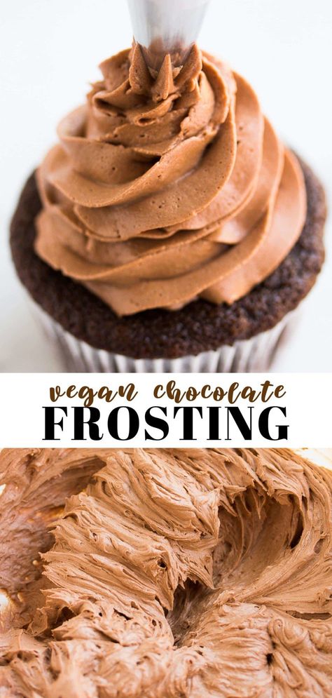 Vegan Chocolate Frosting Vegan Cake Icing, Vegan Chocolate Buttercream, Vegan Frosting Recipe, Vegan Chocolate Frosting, Vegan Chocolate Cupcakes, Vegan Frosting, Chocolate Frosting Recipes, Vegan Chocolate Cake, No Gluten