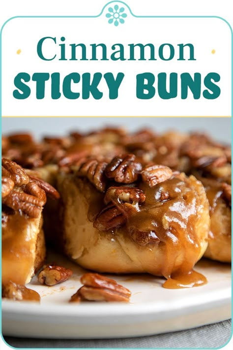 Cinnamon Sticky Buns Easy Sticky Bun Recipe, Homemade Sticky Buns, Caramel Pecan Sticky Buns, Sticky Buns Recipe, Easy Sticky Buns, Caramel Sticky Buns, Cinnamon Sticky Buns, In Bloom Bakery, Bloom Bakery