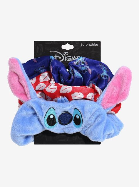 Keep your hair in place whether you're surfing  dancing  or traveling to another planet! This Lilo & Stitch scrunchie set features one designed after Lilo's dress  one with Stitch all over and a fuzzy scrunchie with 3D Stitch ears.100% polyesterSet of 3Stretchy materialImported Lilo And Stitch Accessories, Cheap Stitch Stuff, Lilo And Stitch Gift Ideas, Stitch Gift Ideas, Disney Scrunchies, Fuzzy Scrunchie, Stitch Bathroom, Stitch Bedroom, Stitch Room