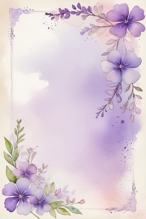 Lavender Floral Background, Purple Scrapbook Paper, Vintage Writing Paper, Beautiful Purple Flowers, Boarders Designs For Projects, Decoupage Paper Printable, Paper Lavender, Book Cover Art Diy, School Scrapbook Layouts