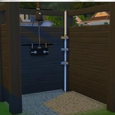 Mod The Sims - Build-a-Shower Kit Sims 4 Outdoor Shower Cc, Sims4 Bathroom, Sims 4 Build Buy Cc, Sims 4 Decor, Build Buy Cc, Sims 4 Studio, Pool Shower, Waterfall Shower, Wall Shelf Decor