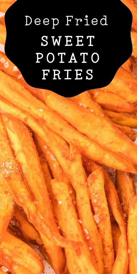 The perfect combination of a crispy, seasoned exterior and tender, sweet interior. Everyone will love these. Seasoning For Sweet Potato Fries, Pan Fried Sweet Potato Fries, Deep Fried Sweet Potato Fries, Fried Sweet Potato Fries, Homemade Sweet Potato Fries Deep Fried, Microwave Chicken Recipes, Chili Cheese Sweet Potato Fries, Fried Sweet Potato, Sweet Potato Fries Fried In Oil