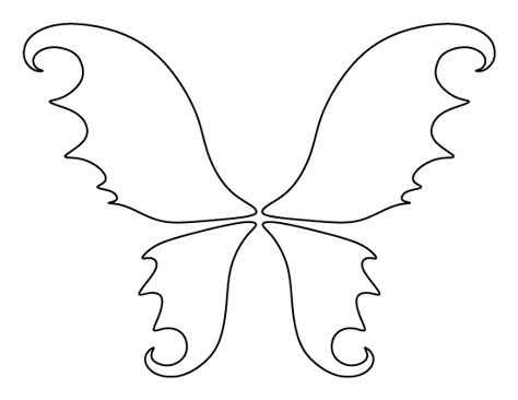 Fairy wings pattern. Use the printable outline for crafts, creating stencils, scrapbooking, and more. Free PDF template to download and print at http://patternuniverse.com/download/fairy-wings-pattern/ Printable Fairy Wings Template, Fairy Wings Template Free Printable, Winx Templates, Fairy Wing Template, Fairy Wings Template, Fairy Wings Outline, Fairy Wings Pattern, Wings Template, Fairy Templates