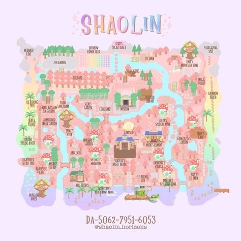 Kawaii Island, Fairytale Land, Fairytale Town, Spooky Castles, Dream Code, Map Layout, Animals Crossing, Animal Crossing Guide, Animal Crossing Wild World