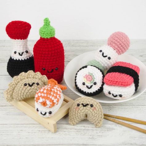 Back from my vacay through Europe and desperately craving Asian food. 😋 . #nomnom #getinmybelly #asianfood Sushi Crochet Pattern Free, Crochet Sushi Pattern Free, Sushi Pattern, Aesthetic Patterns, Quick Projects, Stitch Stuff, Sushi Party, Easy Crochet Animals, Crochet Aesthetic