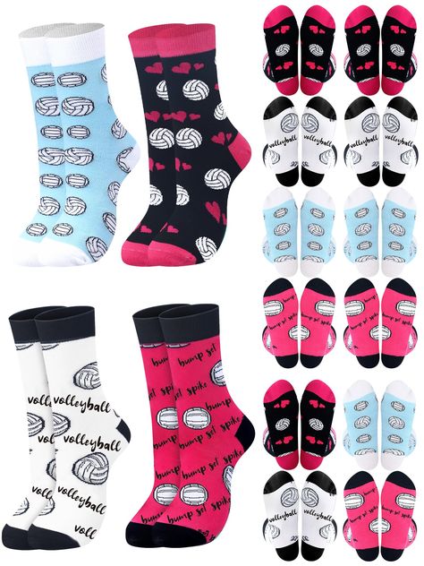 PRICES MAY VARY. Adequate Quantity: you will receive 12 pairs of volleyball theme socks in 4 different designs, with motivational texts; These volleyball socks are enough to meet your daily wear and replacement needs; You can also share with family and friends Novelty Volleyball Team Gifts: our volleyball socks are mainly in 4 colors, black, white, blue, red, with volleyball graphics and copywriting, rich and interesting, bringing a lively and cute atmosphere Suitable Size: the size of volleybal Volleyball Graphics, Volleyball Christmas Gifts, Bulk Women, Volleyball Accessories, Volleyball Christmas, Volleyball Socks, Volleyball Party, Volleyball Team Gifts, Running Team