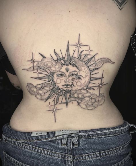 Sun And Moon Tattoo On Back, Moon Rib Tattoo, Lower Chest Tattoo, Mercury Tattoo, Moon Tattoo Ideas, Pisces Tattoo Designs, Sun And Moon Tattoo, Inner Forearm Tattoo, Hand Tattoos For Girls