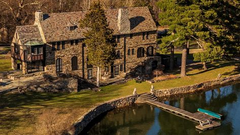 Gorgeous 1920s upstate NY mansion featured in upcoming season of Pretty Little Liars lists for $4.385m #DailyMail Upstate New York Mansion, New York Mansion, American Chestnut, Leaving Work, Lakeside Cabin, Guest Houses, La Art, Upstate Ny, Walking Trails