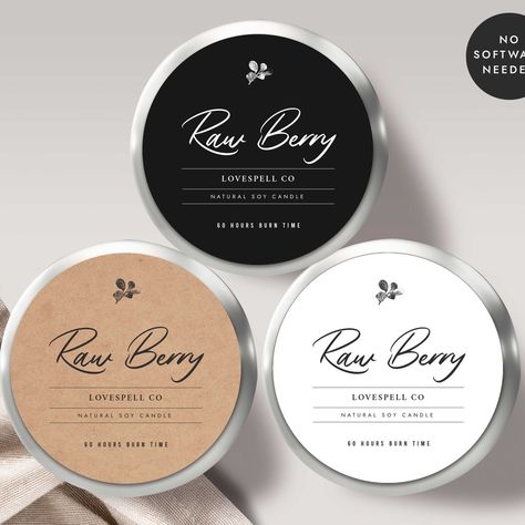 Cosmetic Jar Label Design, Round Candle Labels, Cosmetic Label Design Beauty Packaging, Round Packaging Design, Round Label Design, Cosmetic Labels Design, Candle Products, Round Sticker Labels, Round Candle