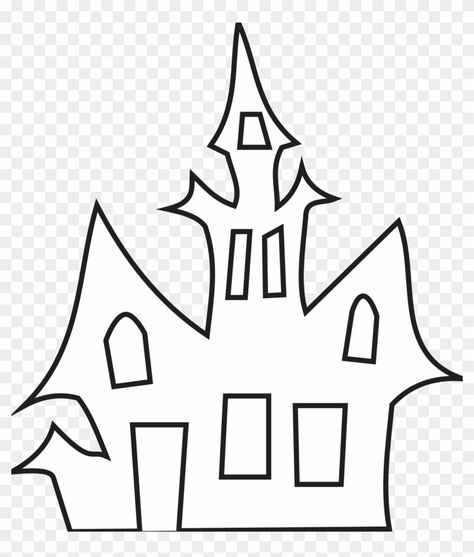 Haunted House Clip Art - Halloween Haunted House Template #358141 Haunted House Template, Haunted House Clipart, House Clip Art, Haunted House Drawing, Halloween Craft Activities, Halloween Wood Crafts, Fall Arts And Crafts, House Template, Halloween Templates