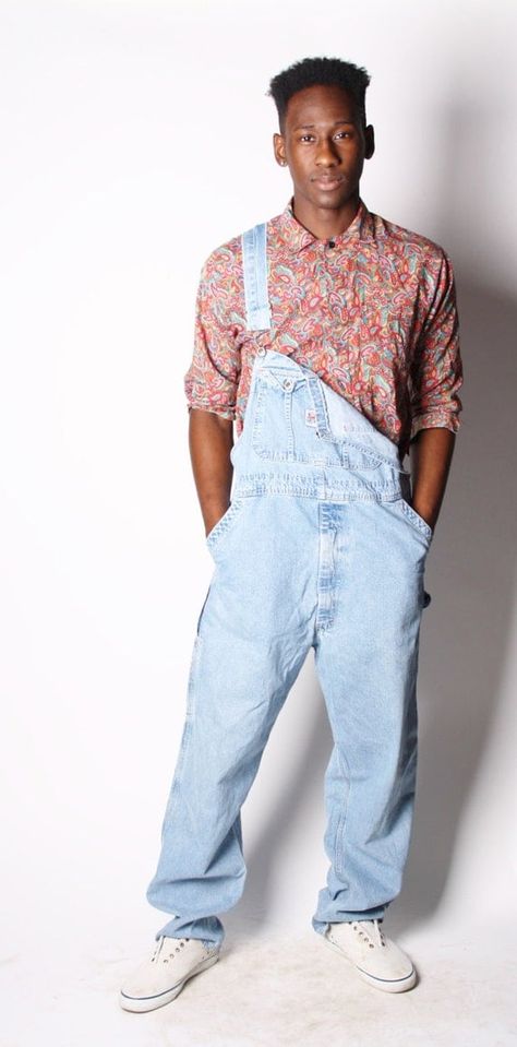 90s Fashion Overalls Men Hot Sex Picture Shirt Overalls Outfit, Ikeda Overalls, 90s Overalls Outfit, Overalls Outfit Men, Dot Dress Outfit, Overalls Men Fashion, Colorful Sportswear, 90s Fashion Overalls, 90s Outfit Men