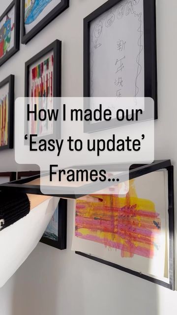 Changeable Art Frames, Hinged Picture Frame On Wall, Hinge Picture Frame, Diy Front Opening Picture Frame, Diy Magnetic Frame, Diy Changeable Art Frame, Diy Magnetic Picture Frame, Easy Change Picture Frame, Diy Magnetic Photo Frame