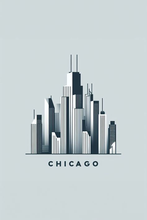 Chicago Skyline Architecture - design logo Chicago💫  #chicago #logo #logodesign Chicago Logo, Skyline Logo, Chicago City, Chicago Skyline, Saved Pins, City Wallpaper, Design Logo, Architecture Design, Chicago