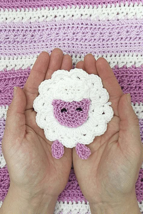 Crochet Lamb Applique Free Pattern, Crochet Rabbit Applique Free Pattern, Baby Blanket Applique, Elephant Pumpkin, Lamb Applique, Kindness Ideas, Pumpkin For Halloween, Pumpkin Crochet, Crochet Applique Patterns Free