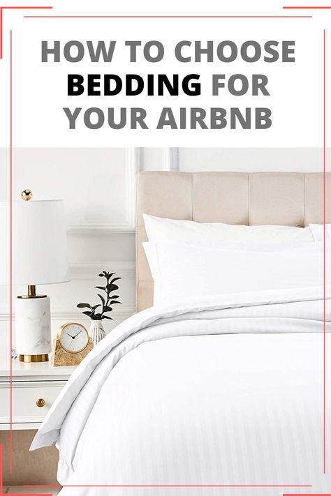 What Are The Best Bedding Options For Your AirBnb Rental? Airbnb Bed Styling, Wallpaper For Airbnb, Best Blankets For Airbnb, Best Linens For Airbnb, Airbnb Bedroom Ideas Modern, Best Bedding For Vacation Rental, Short Term Rental Bedding, Best Airbnb Bedding, Best Bedding For Air Bnb