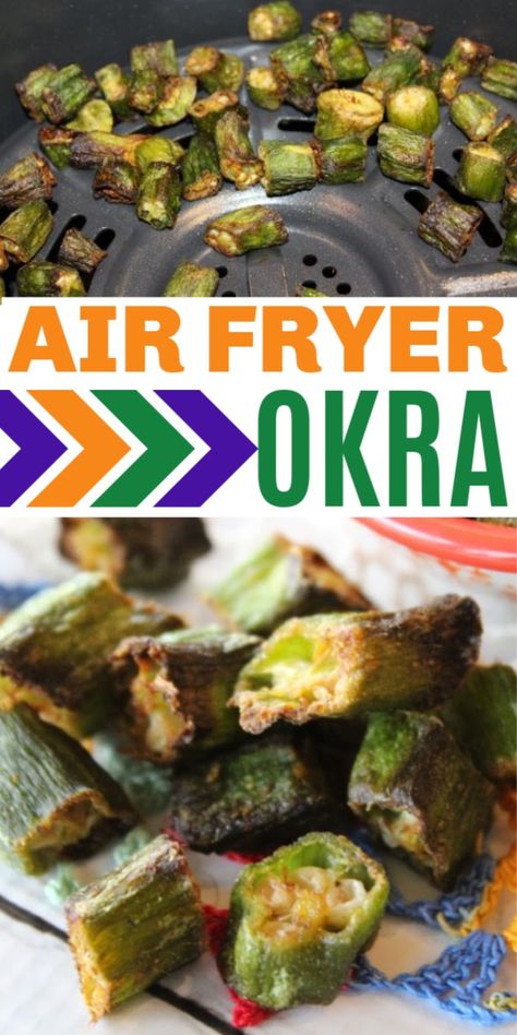 This air fryer okra is quick to make with fresh or frozen okra. It is unbreaded so it is healthy and low-carb friendly. This is a great, crispy side dish. #okra #airfryer #airfryerrecipe via @sweeterbydesign Fried Okra In Air Fryer, Okra Air Fryer, Okra In Air Fryer, Air Fryer Okra, Frozen Okra, Fresh Okra, Air Fryer Recipes Healthy Low Carb, Air Fryer Recipes Low Carb, Roasted Okra