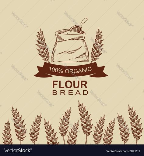 Vintage Bakery Packaging, Bread Bag Design, Bread Label Design, Organic Flour Packaging, Cottage Bakery Labels, Vintage Flour Labels, Vintage Butter Packaging, Flour Bread, Canvas Diy