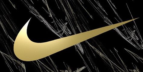 Black and gold swoosh Black Golden Wallpaper, Nike Swoosh Wallpapers, Gold Nike Wallpaper, Black With Golden Wallpaper, Black And Gold Logo Background, Nike Logo Wallpapers, Black And Gold Aesthetic, Nike Gold, Gold Aesthetic