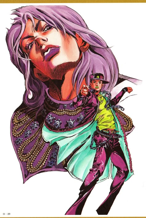 Jjba Official Art, Jojo Official Art, Hirohiko Araki Art, Araki Hirohiko, Jojo Pose, Jjba Art, Hirohiko Araki, Jojo's Adventure, Pixel Animation