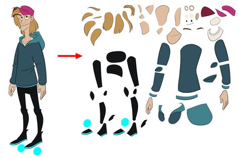 About Character Breakdown - Toon Boom Learn Cutout Animation Character, Toon Boom Animation, Cutout Animation, Puppet Template, Cut Out Animation, Toon Boom, About Character, Character Rigging, Character Turnaround